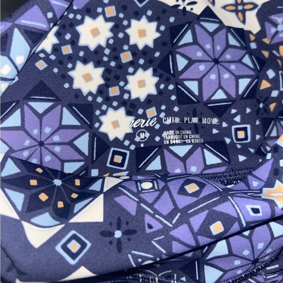 Aerie Blue and Purple Patterned Leggings - Picture 3 of 3